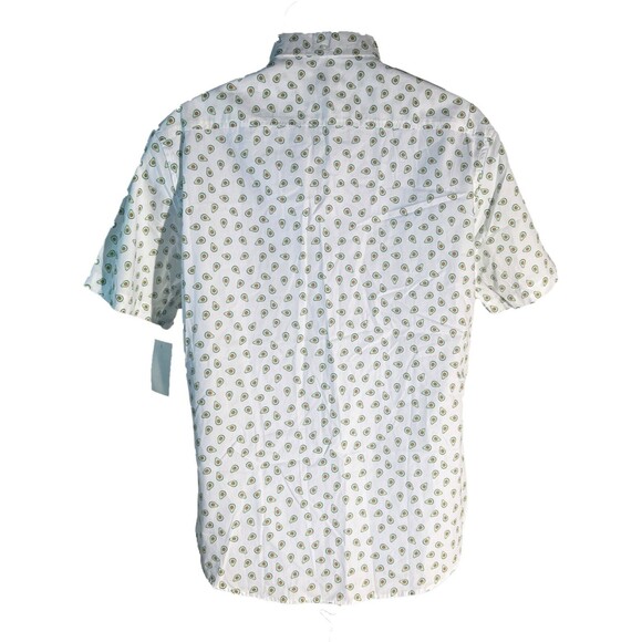 Public Art Men's Short Sleeve Button Down Avacado Shirt White Large NWT - Picture 4 of 8